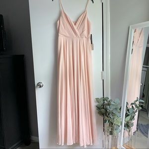 Lulus | dusty light pink floor length dress